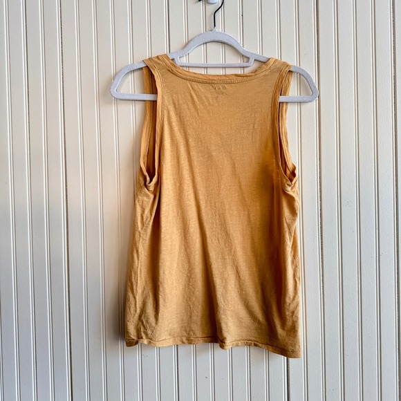 Madewell Mustard Yellow V Neck Sleeveless Tank Top Size S Casual Lightweight - Picture 2 of 8